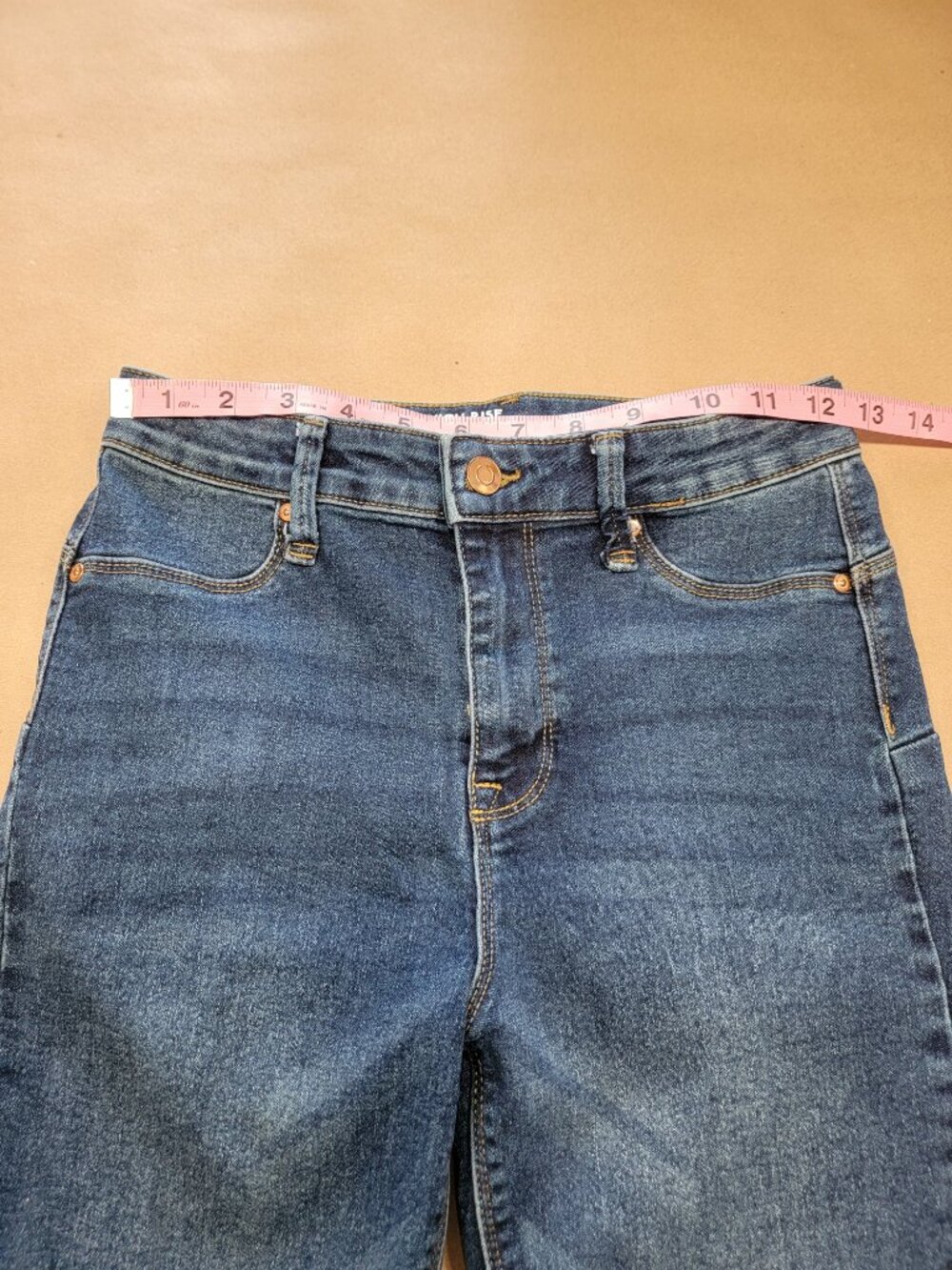 No Boundaries Size 7 Dark Wash High Rise Sculpting Skinny Crop Denim Blue Jeans - Picture 6 of 13